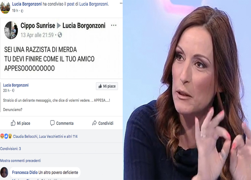 Lega, minacce di morte a Lucia Borgonzoni. Razzista, finisci appesa. Esclusivo Lega, minacce di morte a Lucia Borgonzoni. Razzista, finisci appesa. Esclusivo