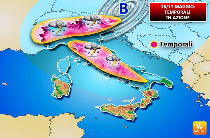 Previsioni meteo, i temporali non finiscono più: temperature ancora in calo Previsioni meteo, i temporali non finiscono più: temperature ancora in calo