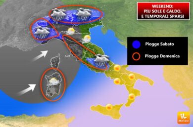 Previsioni meteo weekend: tanto sole, caldo e temporali