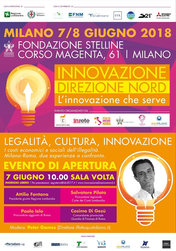 Innovazione, Direzione Nord: il 7 “Legalità, cultura, innovazione” con Fontana