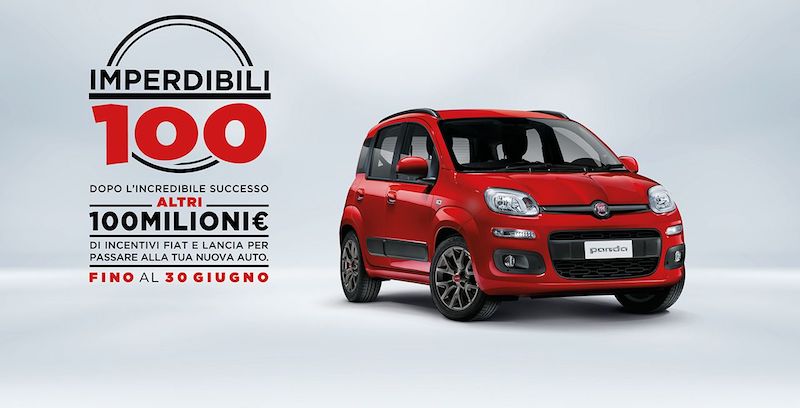 FCA rilancia 100 milioni euro di incentivi per i brand fiat e Lancia