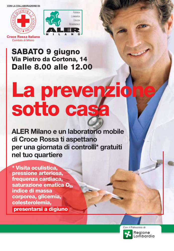 Prevenzione sotto casa, 5° giornata speciale in collaborazione con Croce Rossa
