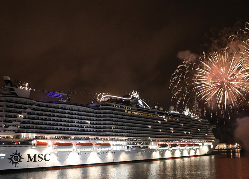Msc Seaview, parata di vip a Genova per il varo della nuova ammiraglia di Msc Msc Seaview, parata di vip a Genova per il varo della nuova ammiraglia di Msc