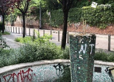 La fontana del liceo Da Vinci: simbolo del degrado del sud-est milanese