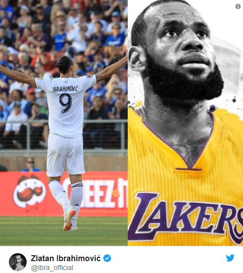 Galleria foto 'Ibrahimovic dà il benvenuto a Lebron James: “Un Dio e un Re a Los Angeles”' - foto 1