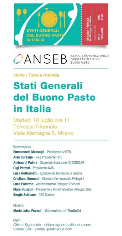 Milano: gli Stati generali del buono pasto in Italia