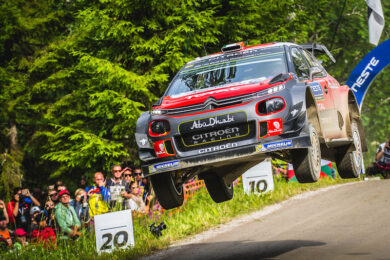 Breen con la C3 WRC in estonia si allena per la Finlandia