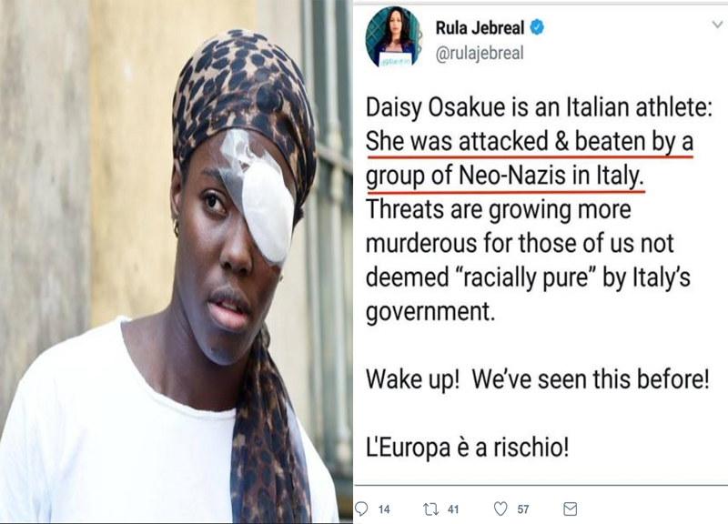 Galleria foto 'La fake su Daisy Osakue. Ecco chi l’ha alimentata.Anche sui giornali esteri..' - foto 1