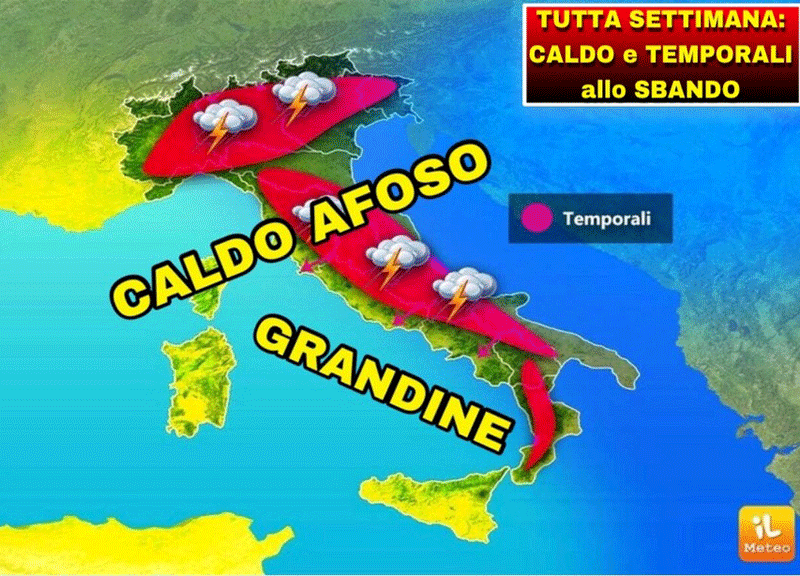 Meteo, caldo e temporali tutta la settimana. Svolta da venerdì? Meteo, caldo e temporali tutta la settimana. Svolta da venerdì?
