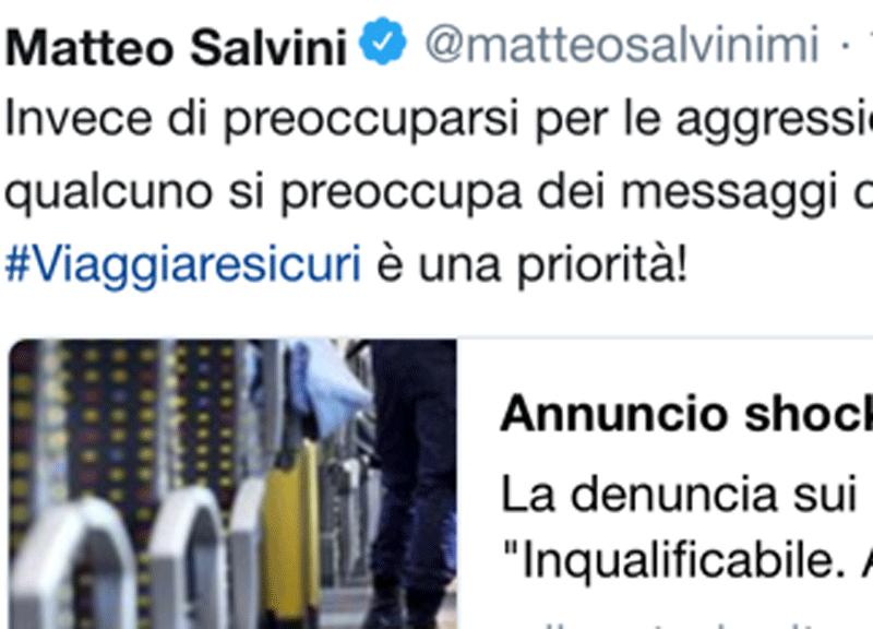 Galleria foto 'Annuncio choc sul treno. Salvini: capotreno non va licenziata' - foto 1