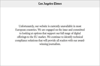 Così il GDPR ha spento i quotidiano Usa