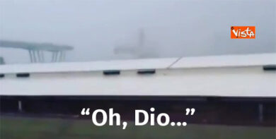 Ponte Genova, il momento del crollo è impressionante