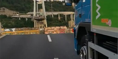 Genova, la terrificante vista dal punto di rottura del ponte