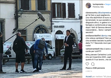 Renzi divo Tv, primo ciak della sua nuova trasmissione. Ma il web lo insulta
