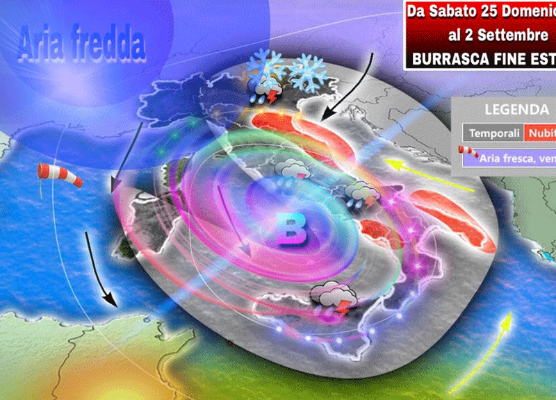 Meteo, estate in crisi. Da sabato la svolta. Crollo termico, piogge e neve