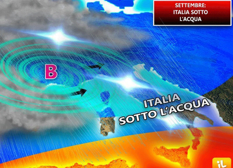 Meteo settembre, Italia sott’acqua. Perturbazioni a ripetizione. Nubifragi Meteo settembre, Italia sott’acqua. Perturbazioni a ripetizione. Nubifragi