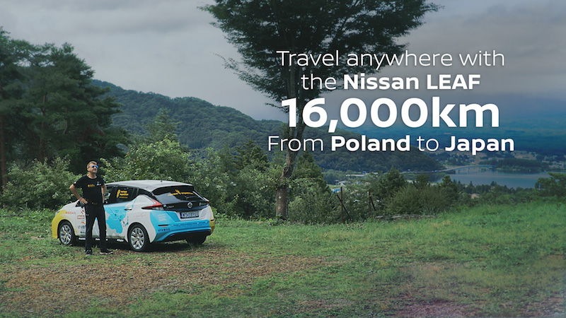 Nissan LEAF percorre 16.000 km a zero emissioni dalla Polonia al Giappone Nissan LEAF percorre 16.000 km a zero emissioni dalla Polonia al Giappone