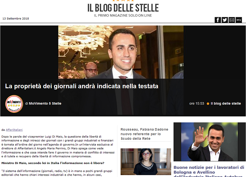 Galleria foto 'M5S, l’intervista del direttore Perrino a Di Maio sul blogdellestelle' - foto 1