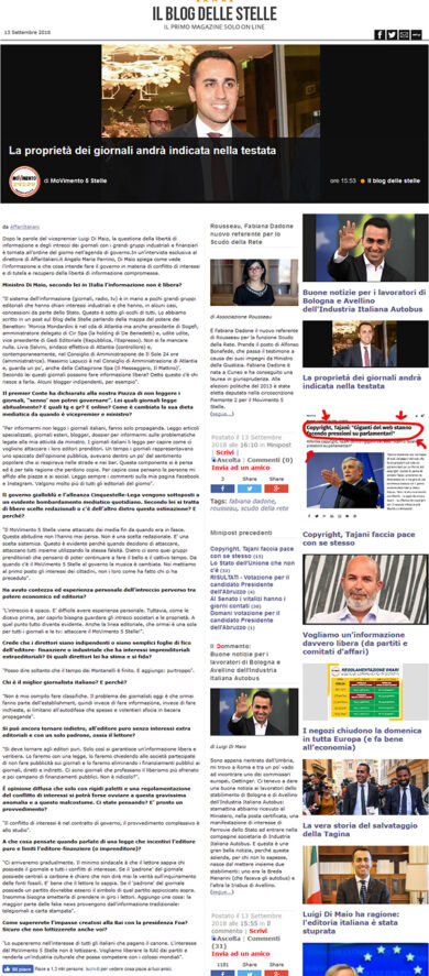 M5S, l’intervista del direttore Perrino a Di Maio sul blogdellestelle