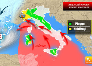 Previsioni meteo: pericolo nubifragi sul Nordovest