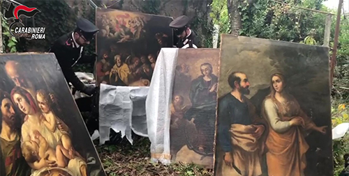 Nel casale un tesoro di dipinti del XVII secolo: sono tele rubate ai Parioli Nel casale un tesoro di dipinti del XVII secolo: sono tele rubate ai Parioli