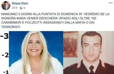 Cucchi, Klaus Davi attacca Mara Venier: “Dia spazio ai carabinieri martiri”