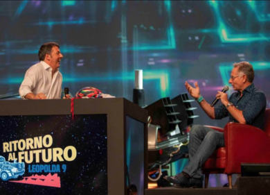 Leopolda 9, Renzi intervista Bonolis: “Di Maio e Salvini come Totò e Peppino”