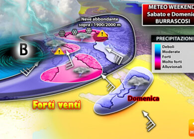 Weekend, forte maltempo al centro-nord. La mappa