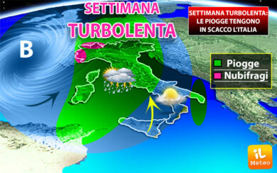 Previsioni meteo, maltempo a raffica sull’Italia: ancora pioggia. Mappa meteo