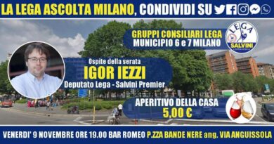 “La Lega ascolta Milano”, incontro in piazza Bande Nere con Igor Iezzi