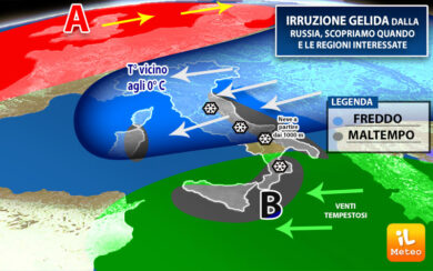 Previsioni meteo, venerdì 16 irruzione freddo artico dalla Russia. Meteo news