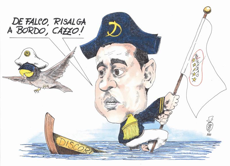 M5S, Di Maio e De Falco, la vignetta di Davide Sacco per Affaritaliani.it M5S, Di Maio e De Falco, la vignetta di Davide Sacco per Affaritaliani.it