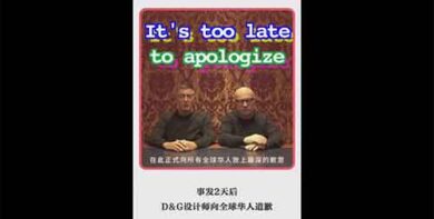 Dolce & Gabbana, il video viral dalla Cina: “It’s too late”