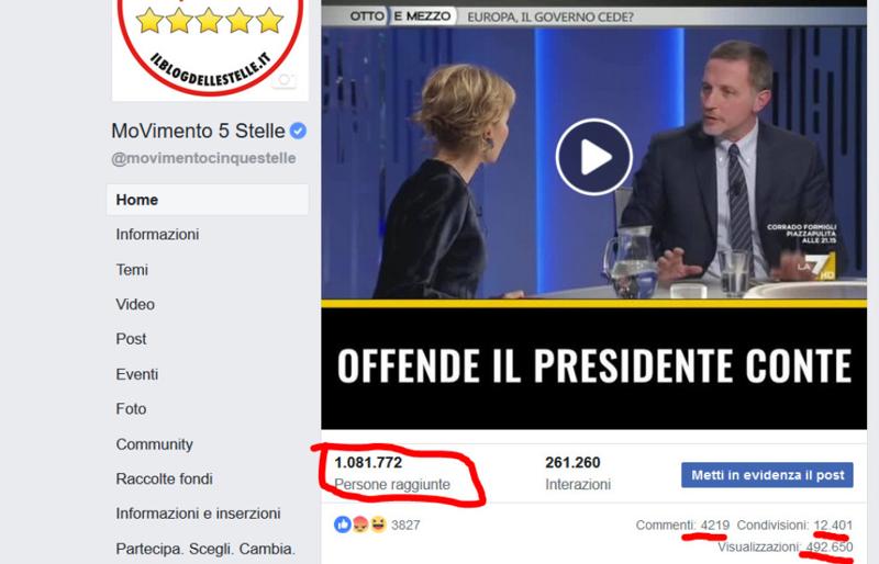 Ascolti tv: Giannini offende Conte in tv, ma il M5s lo “distrugge” su Facebook Ascolti tv: Giannini offende Conte in tv, ma il M5s lo “distrugge” su Facebook