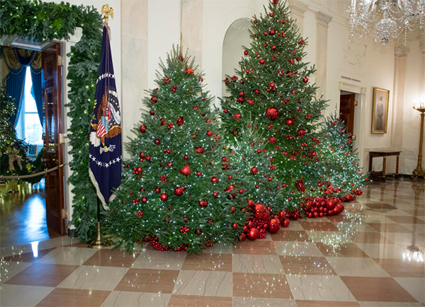 Melania Trump pronta per Natale: rosso e simboli patriottici alla Casa Bianca