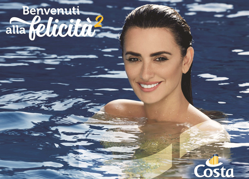 Penélope Cruz diventa una sirena per la nuova campagna di Costa Crociere Penélope Cruz diventa una sirena per la nuova campagna di Costa Crociere