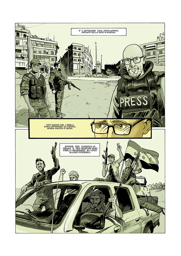 Giornalismo grafico, Toni Capuozzo e Gian Micalessin versione fumetto Giornalismo grafico, Toni Capuozzo e Gian Micalessin versione fumetto