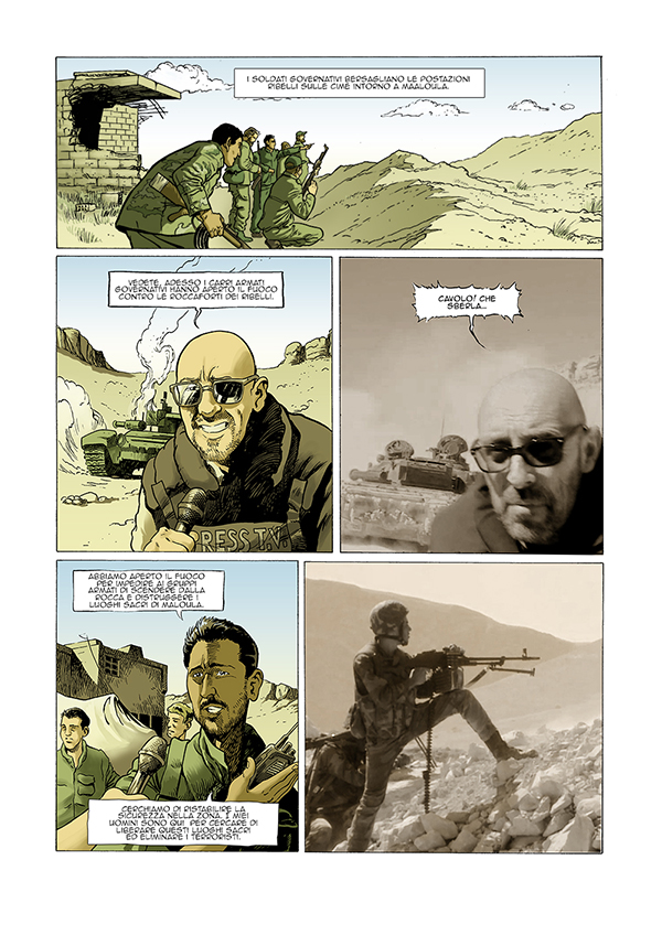 Giornalismo grafico, Toni Capuozzo e Gian Micalessin versione fumetto Giornalismo grafico, Toni Capuozzo e Gian Micalessin versione fumetto