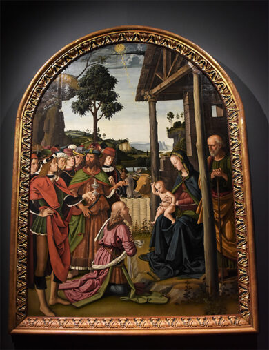 PERUGINO: l’adorazione dei magi. Opera di straordinaria bellezza per Natale