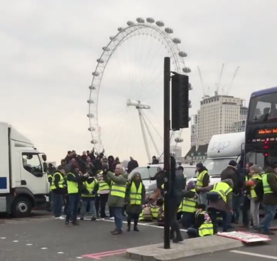 I Gilet gialli oltrepassano la Manica: proteste a Londra