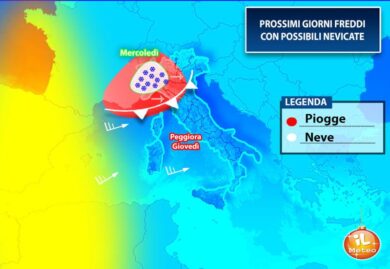 Previsioni meteo: mercoledì nuova perturbazione, neve in pianura. Meteo news