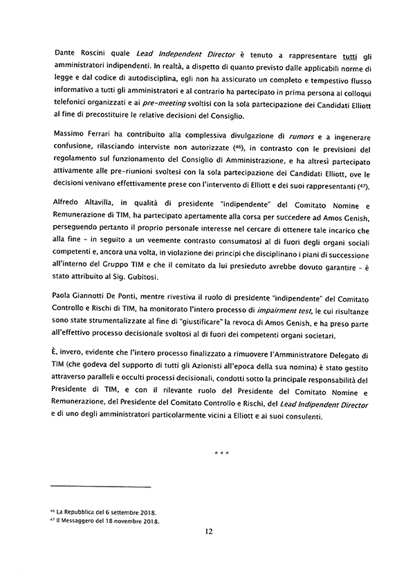 Relazione illustrativa (ITA) Vivendi vs Elliott 12 Relazione illustrativa (ITA) Vivendi vs Elliott 12