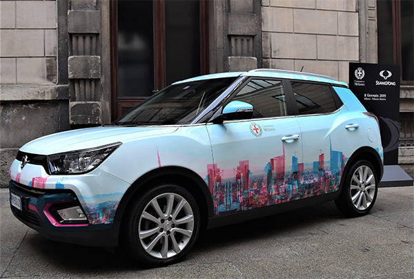 SsangYong Tivoli donata al comune con design ispirato a Milano