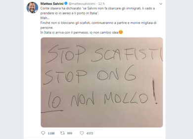 Migranti, l’infinito botta-risposta con Conte. Salvini: “Io non mollo”