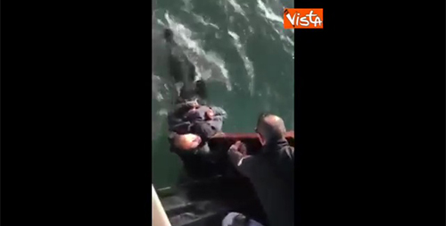 Polizia salva ad Alghero pescatore caduto in acqua Polizia salva ad Alghero pescatore caduto in acqua