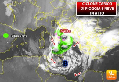 Previsioni meteo: ciclone in azione al Sud, maltempo con neve copiosa
