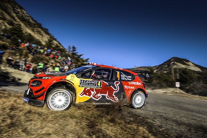 Rally Montecarlo, Dopo 8 PS la Citroen di Ogier al comando