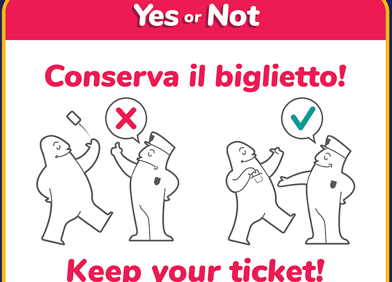 “Yes on not?”, L’obliteri o no il biglietto? Le regole diventano un fumetto “Yes on not?”, L’obliteri o no il biglietto? Le regole diventano un fumetto