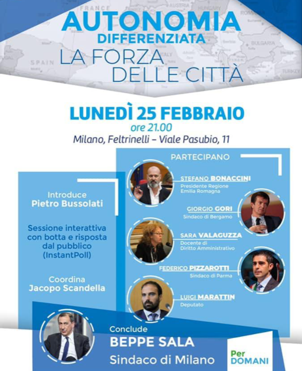 Incontro Autonomia differenziata, la forza delle città Incontro Autonomia differenziata, la forza delle città