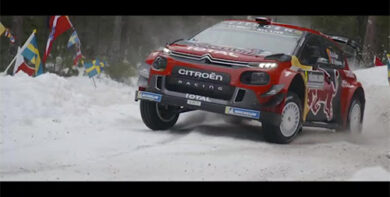 Esapekka Lappi e Janne Ferm a bordo della C3 WRC in azione al Rally di Svezia